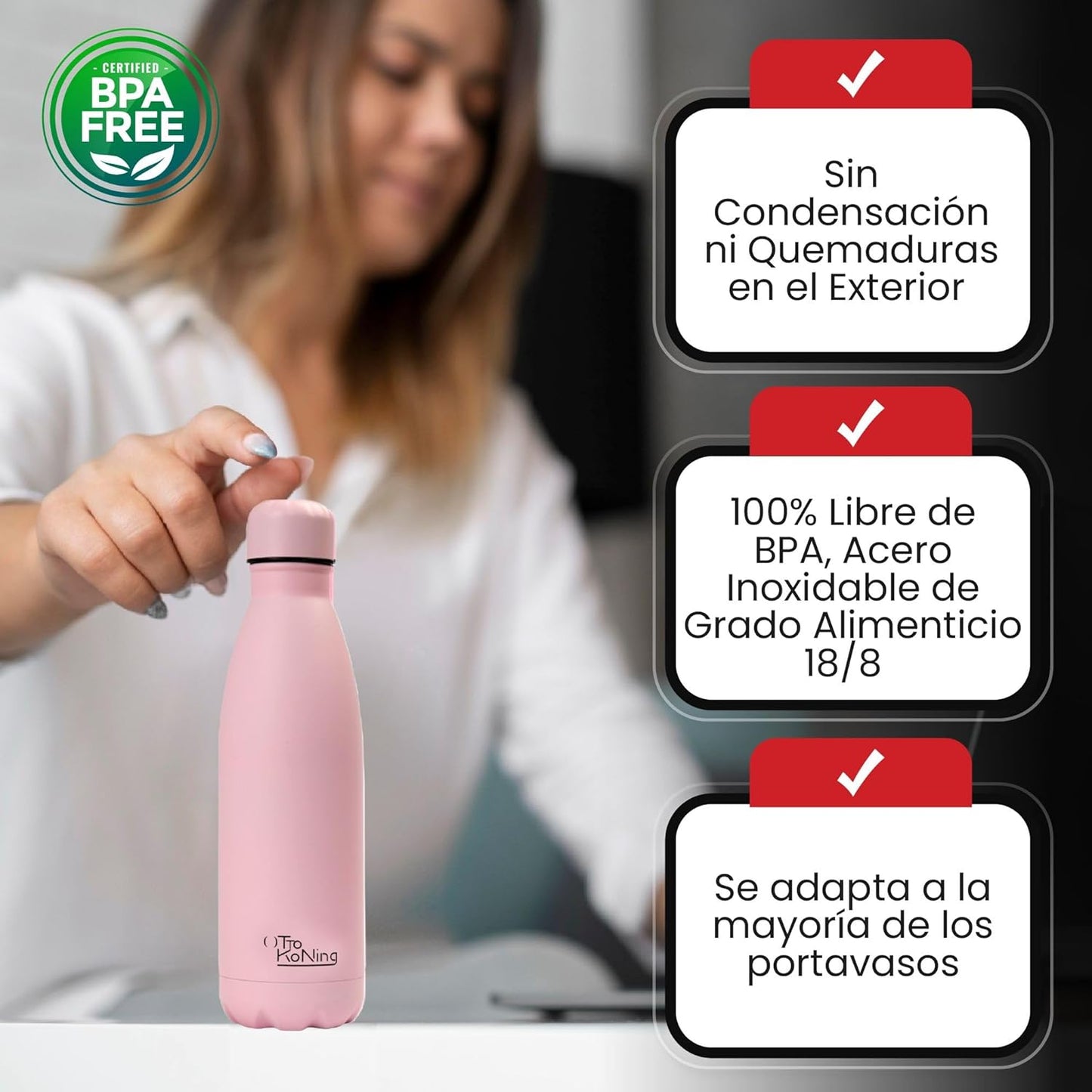 Botella Térmica de Agua Acero Inoxidable 500ml